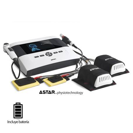 EQUIPO COMBINADO DE 3RA. GENERACIÓN 3 EN 1 “PHYSIO GO 500I” CON PANTALLA A COLOR TÁCTIL DE 7” ELECTROESTIMULACION + LÁSER IR 400 + MAGNETOTERAPIA 200 GAUSS