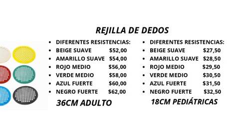 REJILLAS DEDOS VARIAS RESISTENCIAS